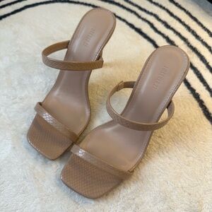 Forever 21 Tan Strappy Heeled Sandals